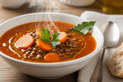Lentil Soup With Carrots And Bay Leaf