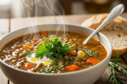 Homemade Lentil Soup With Herbs