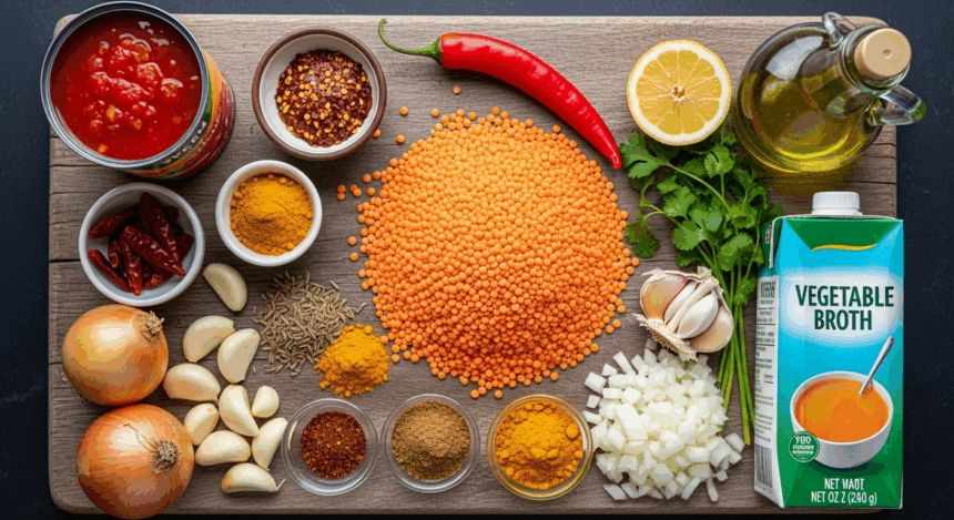Spicy Red Lentil Soup Ingredients