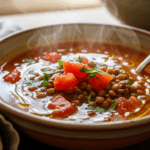 Bowl Of Lentil Soup With Tomatoes