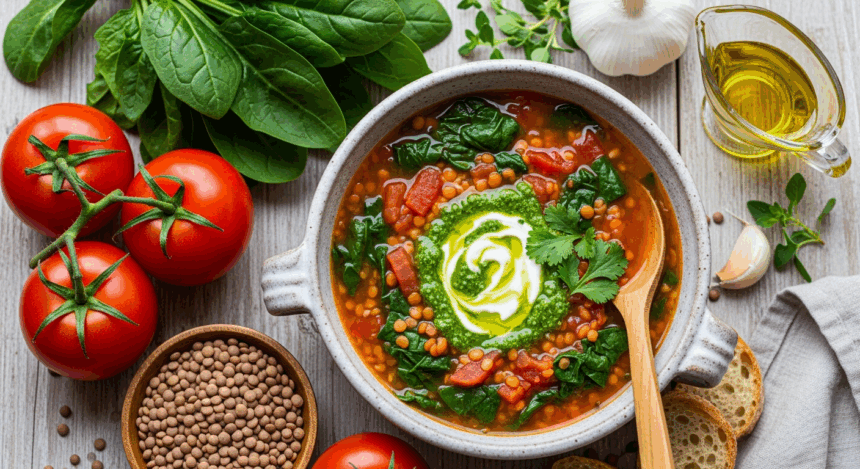 How To Make Tomato Spinach Lentil Soup