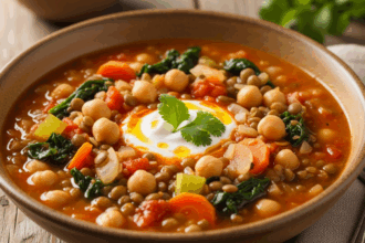 Vegetarian Chickpea Lentil Soup