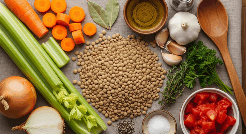Classic Lentil Soup Ingredients