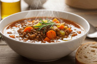 Bowl Of Lentil Soup With Rosemary