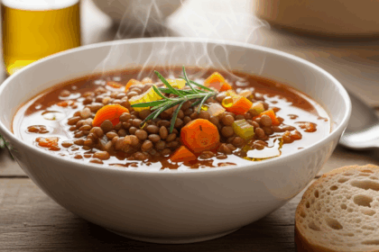 Bowl Of Lentil Soup With Rosemary