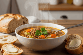 Hearty Lentil Soup With Bread