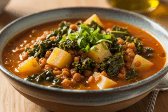 Vegan Potato Kale Lentil Soup