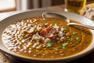 Lentil Soup With Rice And Bacon