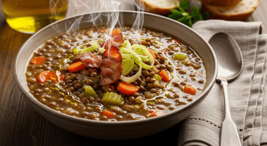 Lentil Soup With Bacon And Leeks