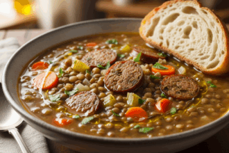 Homemade Lentil Soup With Sausage