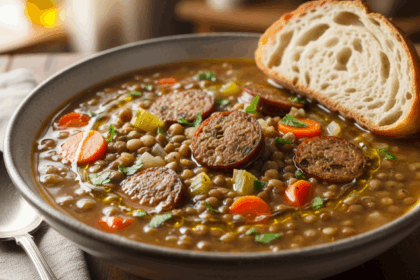 Homemade Lentil Soup With Sausage