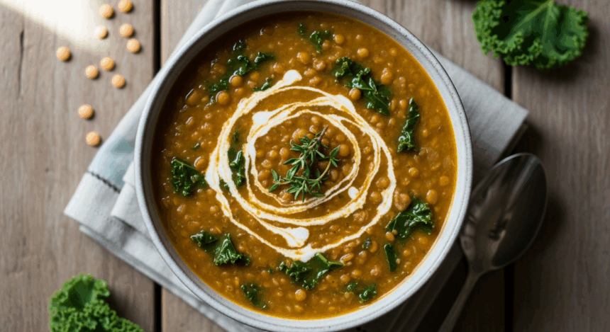Creamy Lentil Soup With Kale