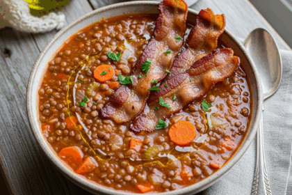 Homemade Lentil Soup With Bacon