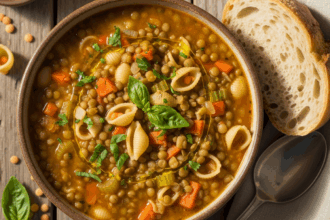 Vegan Lentil Soup With Pasta