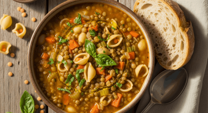 Vegan Lentil Soup With Pasta