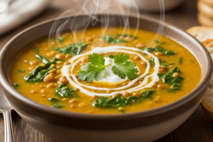 Curried Spinach & Lentil Soup