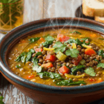 Moroccan Lentil & Spinach Soup