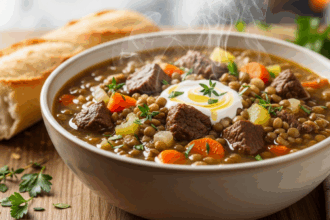 Wintery French Lentil Soup With Beef
