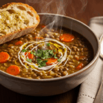Traditional Lentil Soup With Bread