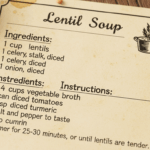 Handwritten Lentil Soup Recipe Card