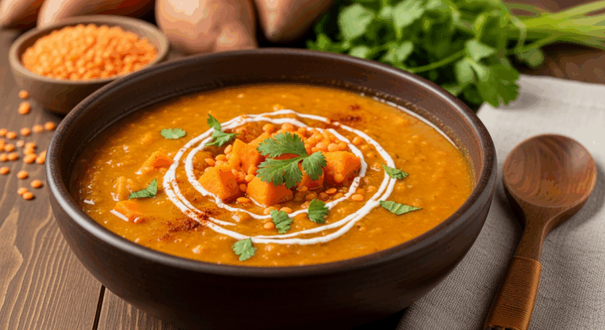 Sweet Potato And Red Lentil Soup