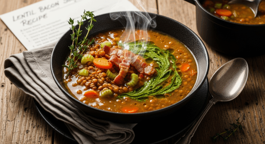 Lentil Bacon Soup Recipe
