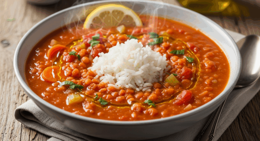 Red Lentil Soup With Rice