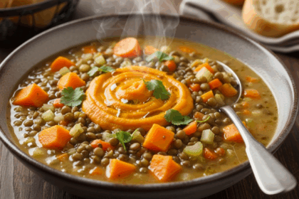 Butternut Squash Green Lentil Soup