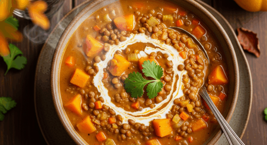 Curry Butternut Squash Lentil Soup
