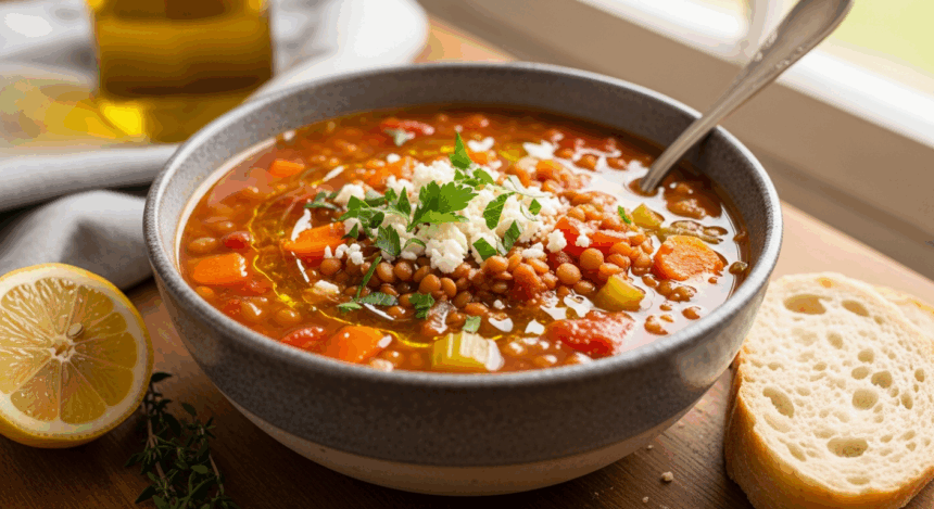 Mediterranean Lentil Soup Instant Pot