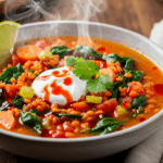 Spicy Lentil Soup With Spinach
