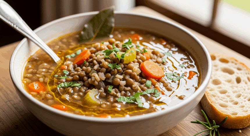 Lentil And Brown Rice Soup
