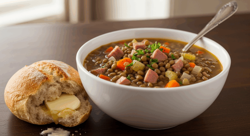 Slow Cooker Ham And Lentil Soup