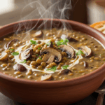 Creamy Mushroom Lentil Soup