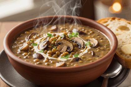 Creamy Mushroom Lentil Soup