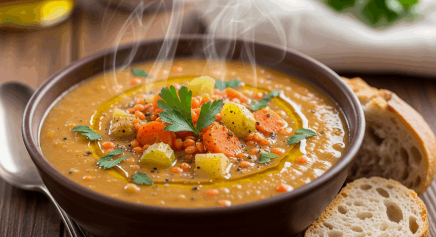Creamy Potato Lentil Soup
