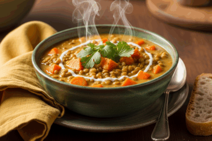 Green Lentil Sweet Potato Soup