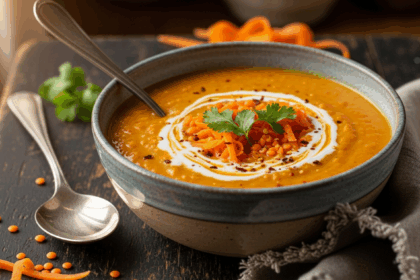 Red Lentil Carrot Coconut Soup