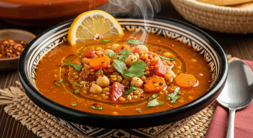 Moroccan Chickpea And Lentil Soup