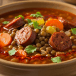 Spicy Sausage And Lentil Soup
