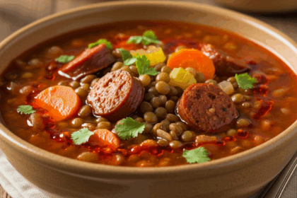 Spicy Sausage And Lentil Soup