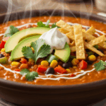 Creamy Vegan Lentil Tortilla Soup