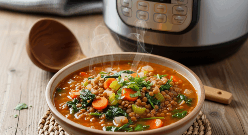 Instant Pot Lentil Soup Vegan