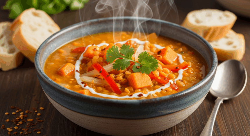 Coconut Sweet Potato Lentil Soup