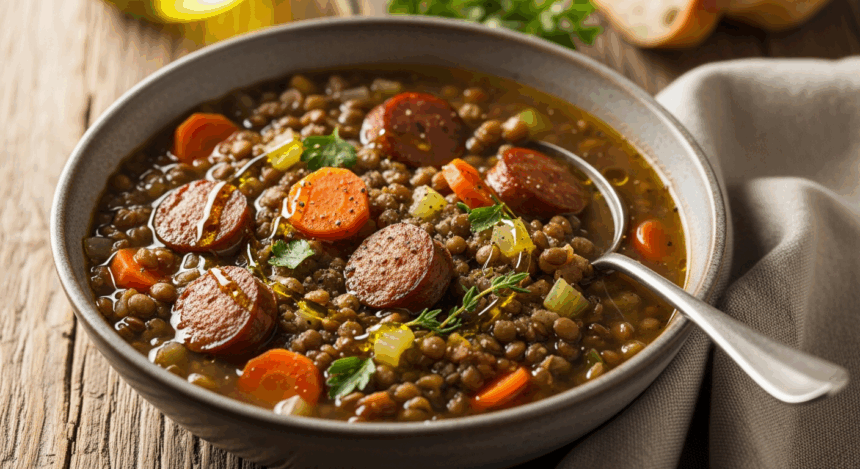 Chicken Sausage Lentil Soup