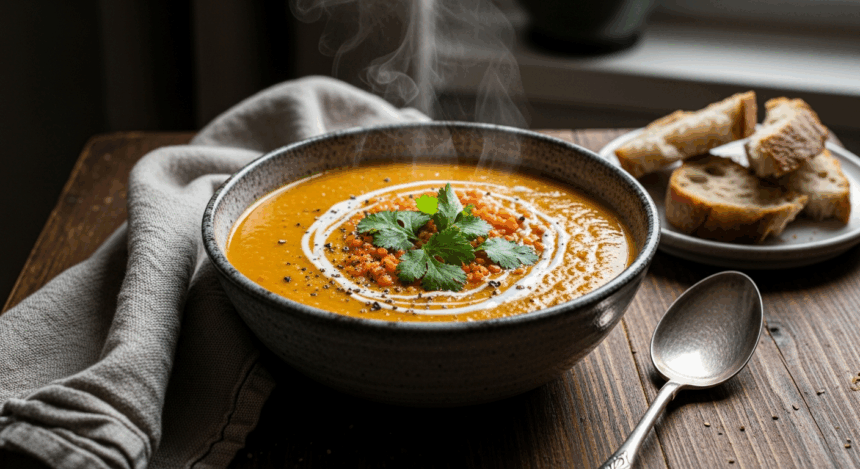 Carrot Lentil Ginger Soup