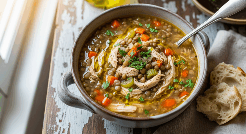 Crockpot Chicken Lentil Soup