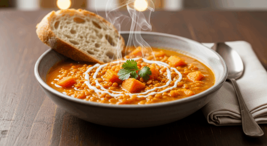 Red Lentil And Sweet Potato Soup