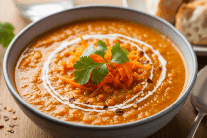 Spiced Carrot And Lentil Soup