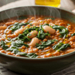 Spinach Lentil And Butter Bean Soup